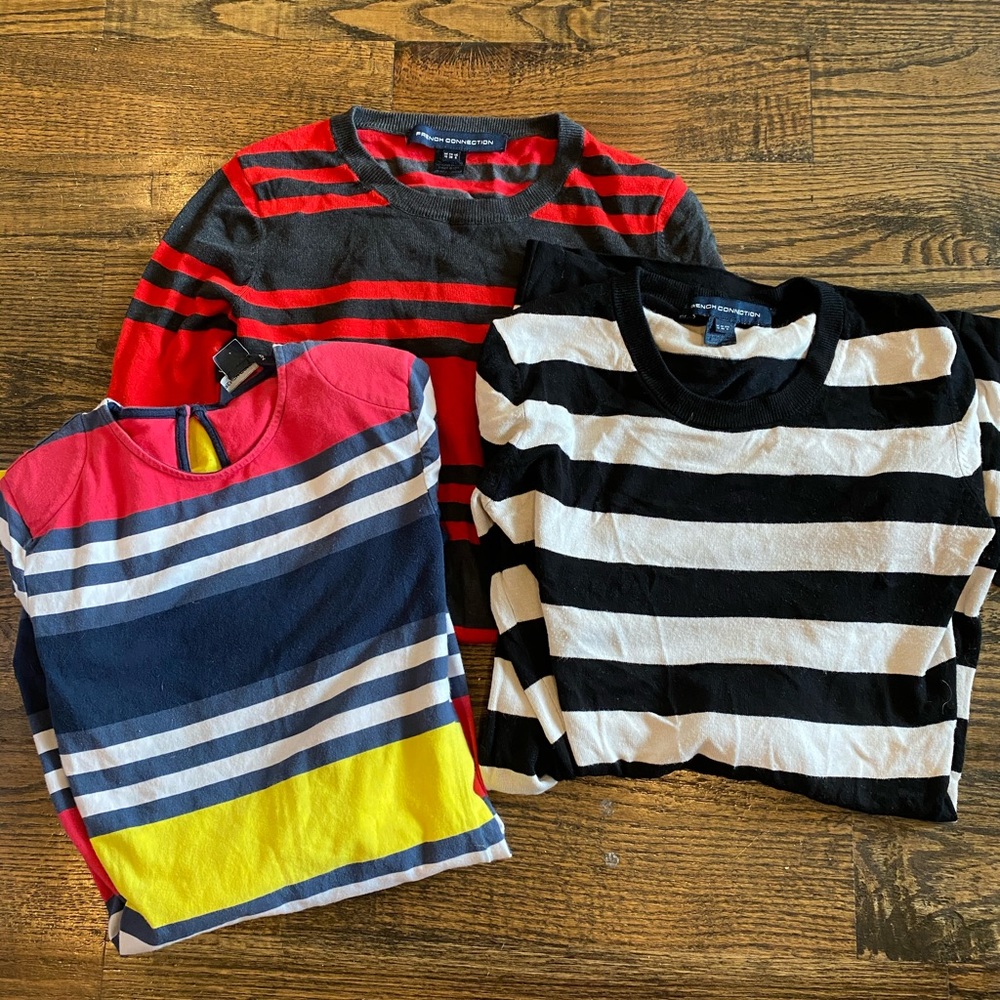 Three long sleeve tops by French connection